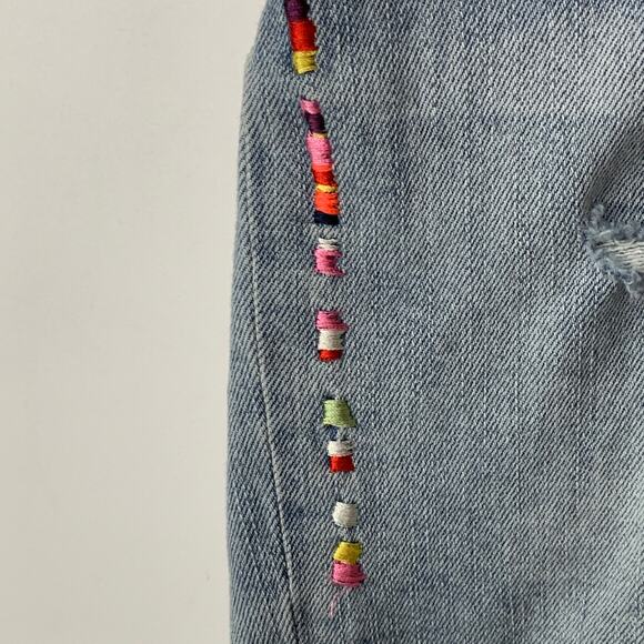 Old Navy Plus Size 22 Boyfriend Denim Cut Off Distressed Shorts Boho Festival - Picture 7 of 12